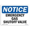 Signmission OSHA Notice Sign, 18" Height, 24" Width, Rigid Plastic, Emergency Gas Shutoff Valve Sign, Landscape OS-NS-P-1824-L-11850